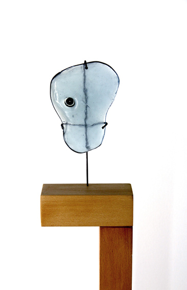 column no.2, beech wood, glass and metal, 25x20x110cm, 2015