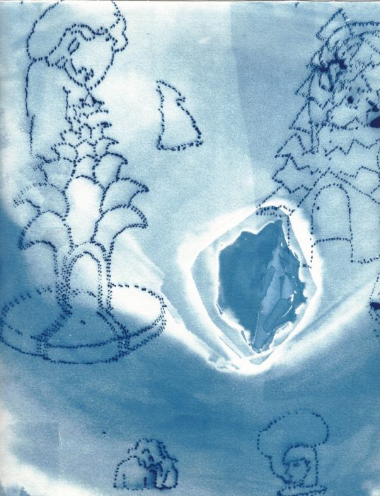 Shahar Yahalom, stone (detail), cyanotype on paper, 30x30cm, 2024