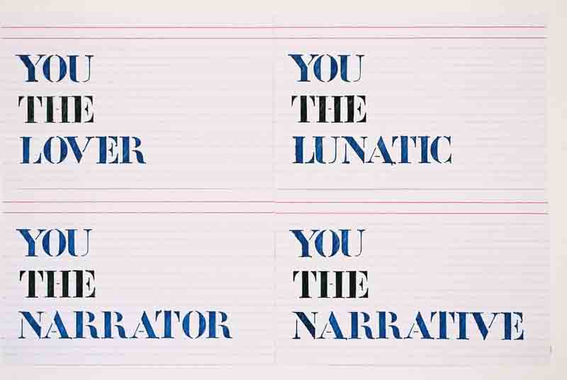 YOU (detail), pen on office cards, 153x160 cm, 2004