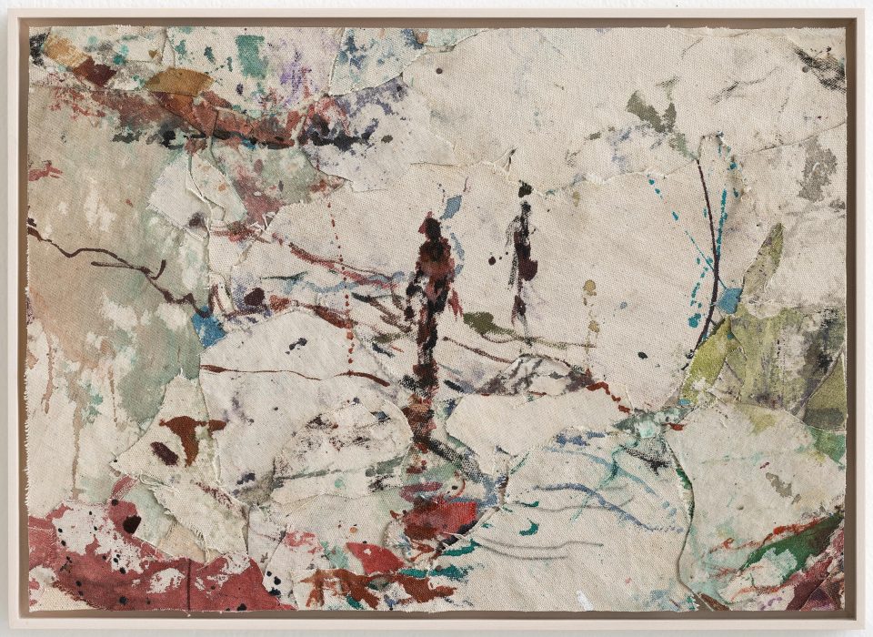 #25, ink and collage on raw canvas, 29x40 cm, 2024