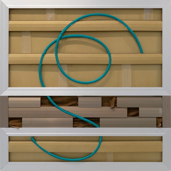 Unit 3 (Green-Line), Mixed media, 121x121 cm, 2025