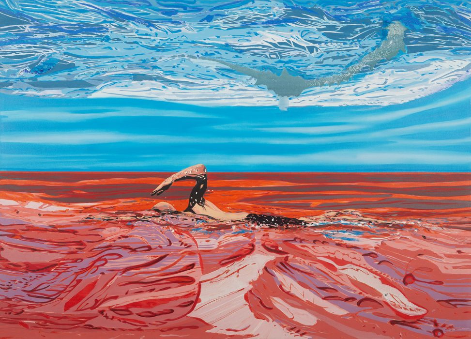 Matan Ben Tolila, Swimmer (1), 2025, oil on canvas. 130 x 180 cm